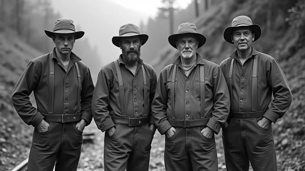 Early denim overalls worn by miners.