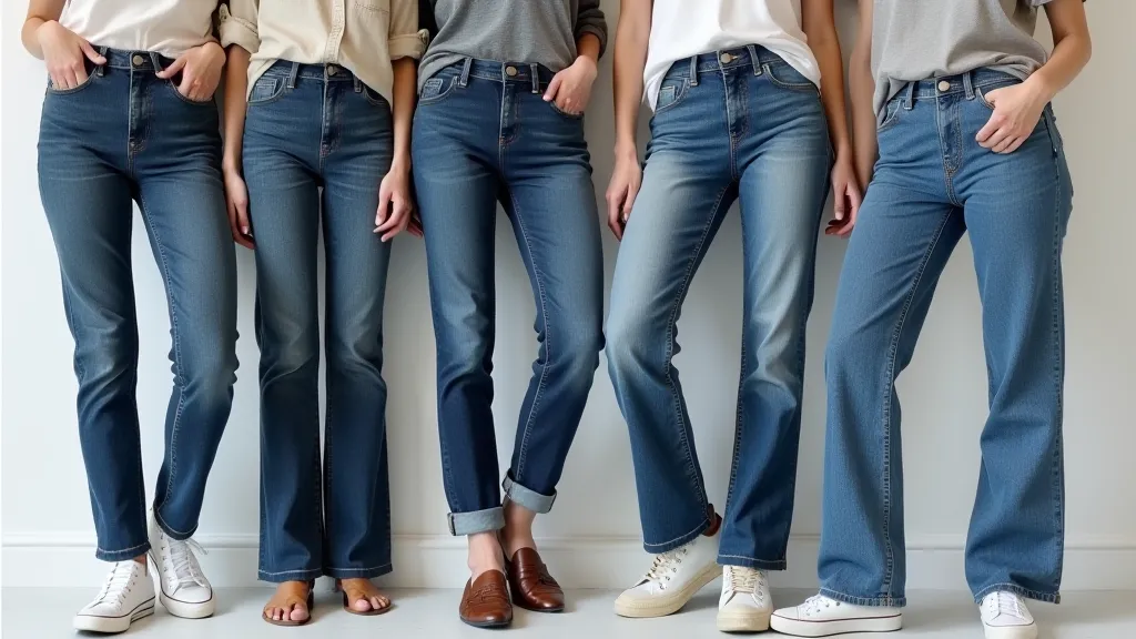 Variety of modern denim styles.