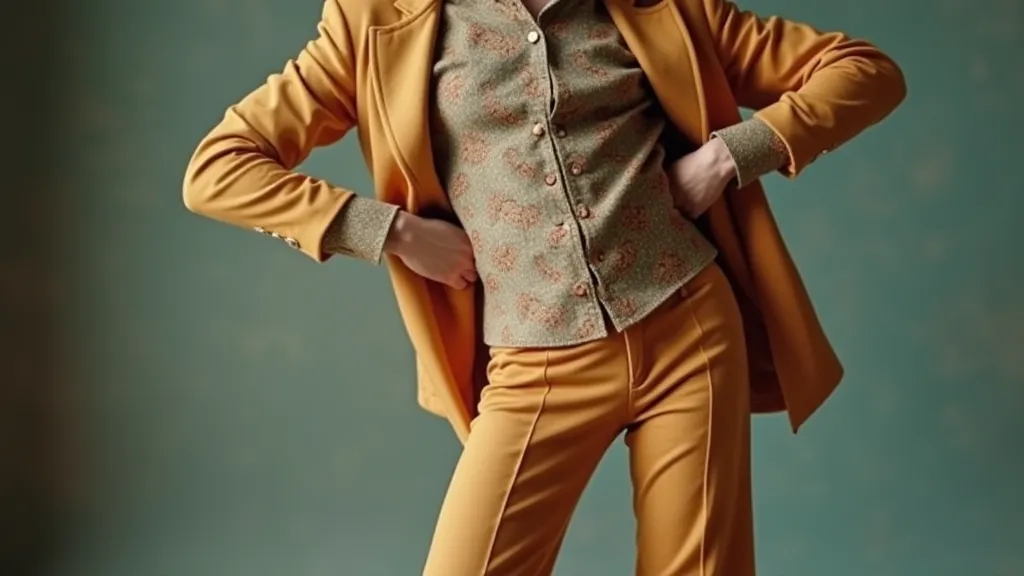 Man in 1970s bell bottoms