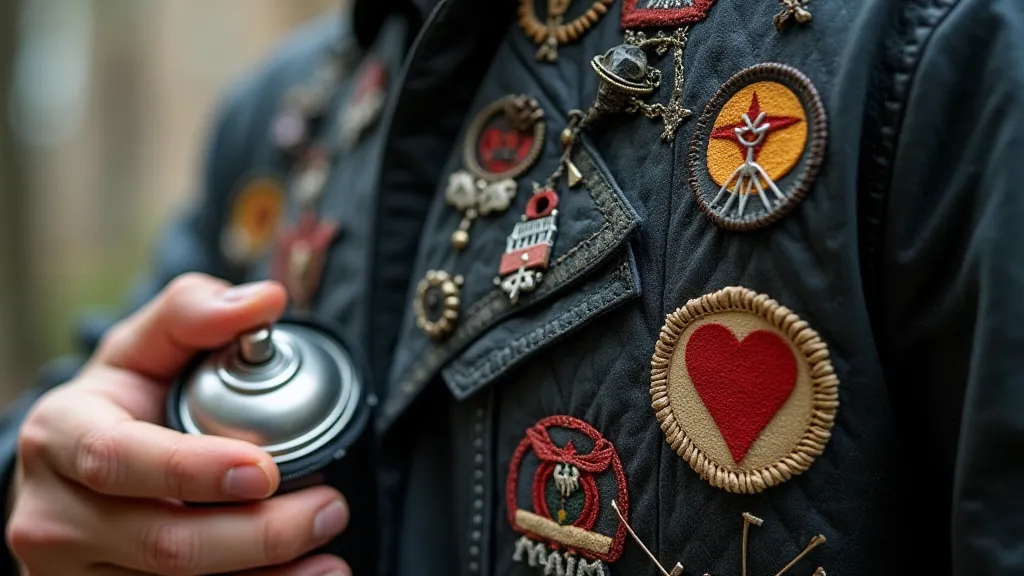 Detailed view of a punk jacket
