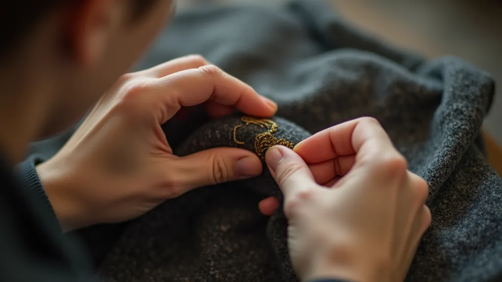 Artisan repairing a vintage garment
