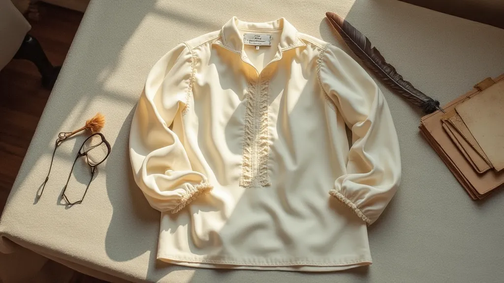 Vintage crepe de chine blouse still life